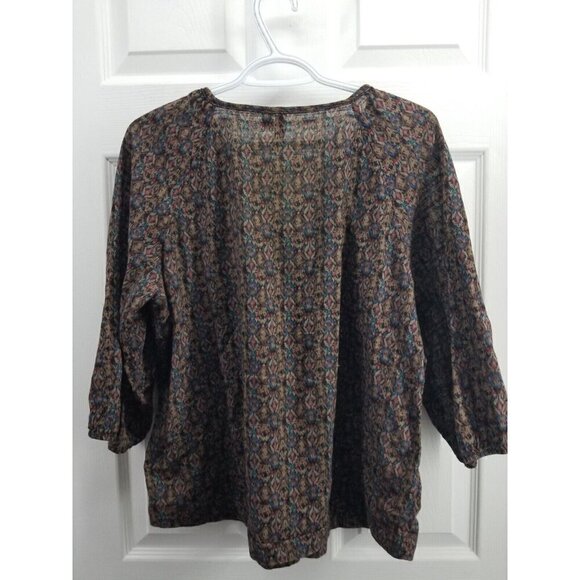 EDC Floral Button up Blouse Sz XL Fall Colours - Picture 2 of 7